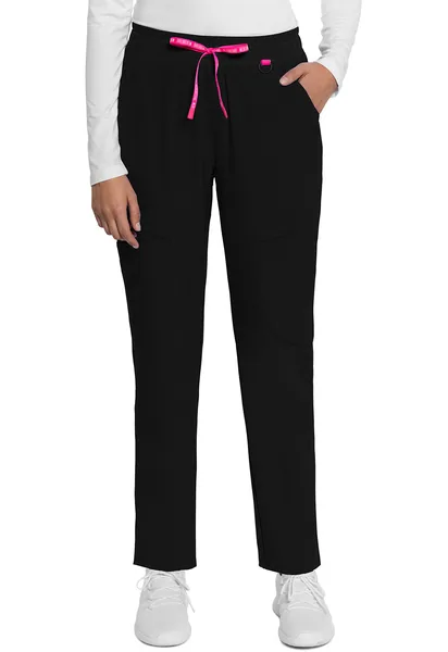 Med Couture AMP Mid Rise Tapered Leg Pant 101 in Black