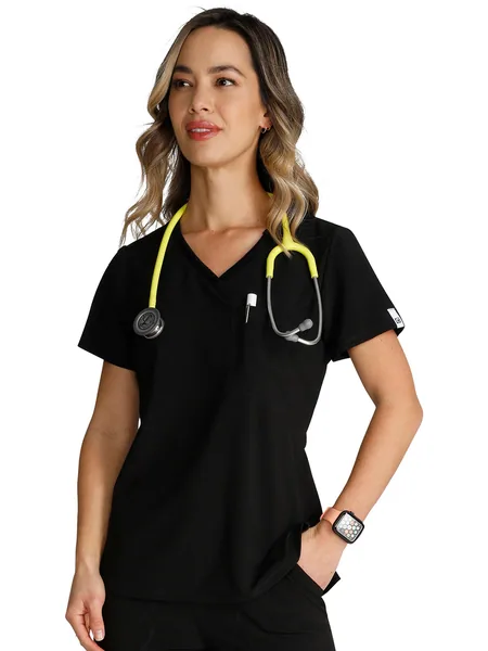 Cherokee Tuckable Vneck Top CK748A in Black