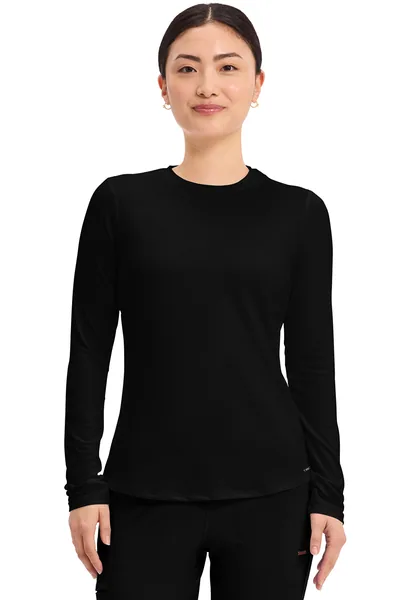 Cherokee Basics Long Sleeve Underscrubs Knit Tee CK773 in Black