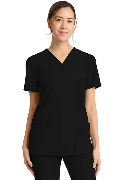 Cherokee Achieve 2 Pocket V-Neck Top CK832 in Black