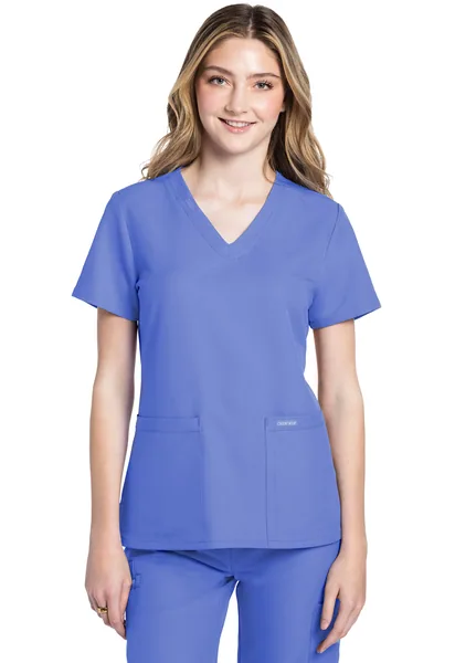 Cherokee WW Originals Ultra V Neck Top CK953A in Ceil