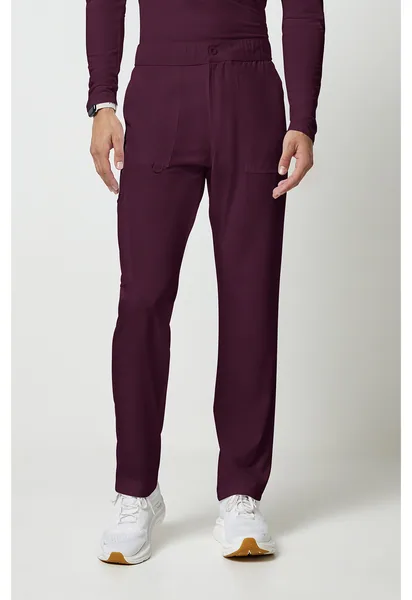 Cherokee Allura Mens Flyfront Pant CKA186 in Wine