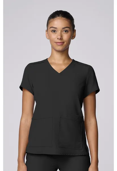 Med Couture Insight 3 Pocket Top MC2411 in Black