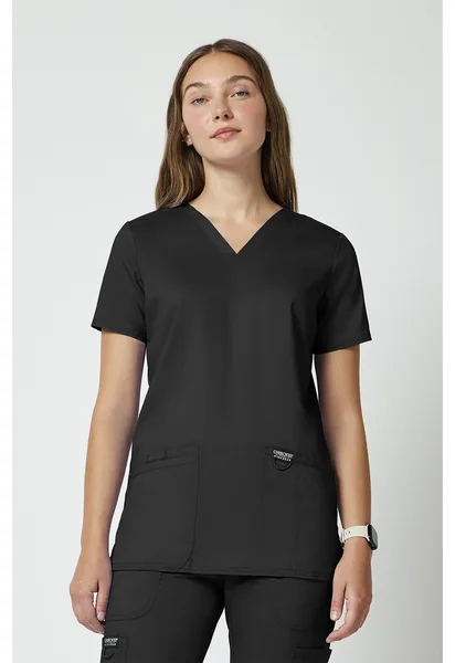 Cherokee Revolution V-Neck Top WW620 in Black