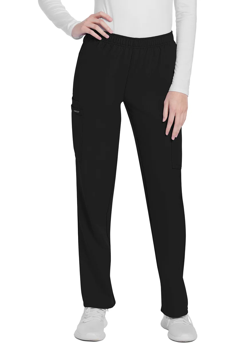 Cherokee Originals Ultra Pull-On Slim Leg Cargo Pant CK281A in Black