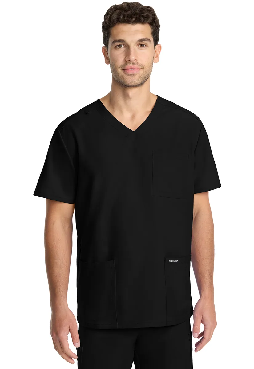 Cherokee Men's Ultra V-Neck Top CK783A in Black
