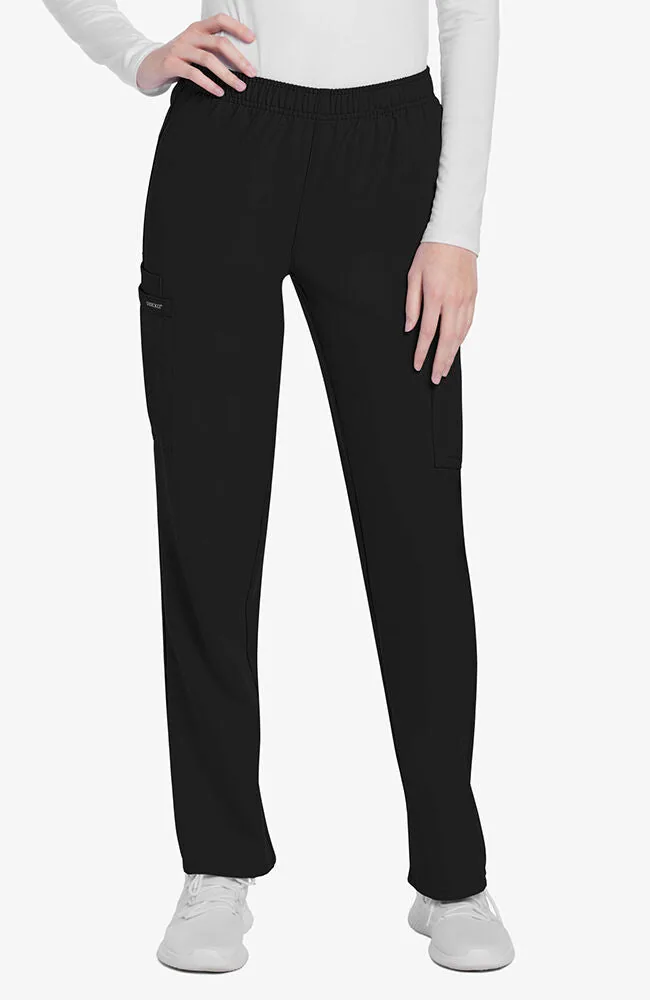 Cherokee Originals Ultra Pull-On Slim Leg Cargo Pant CK281AP in Black