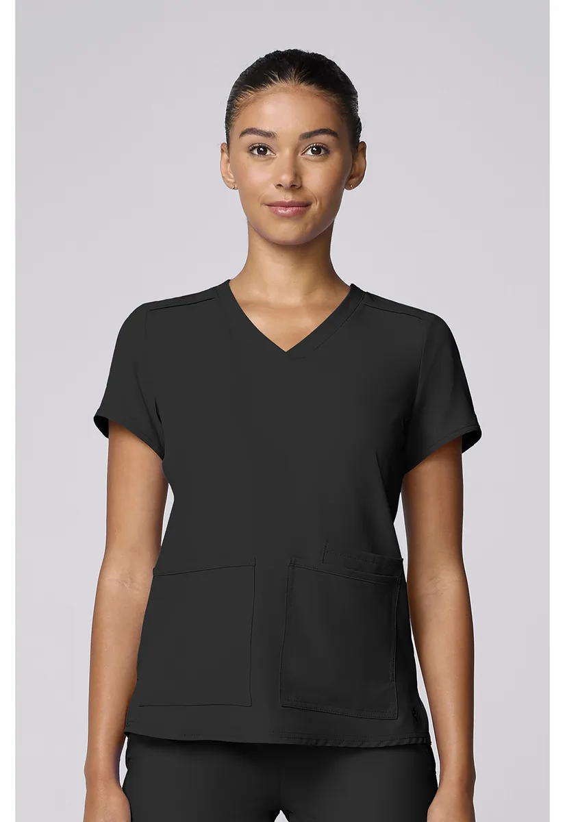 Med Couture Insight 3 Pocket Top MC2411 in Black