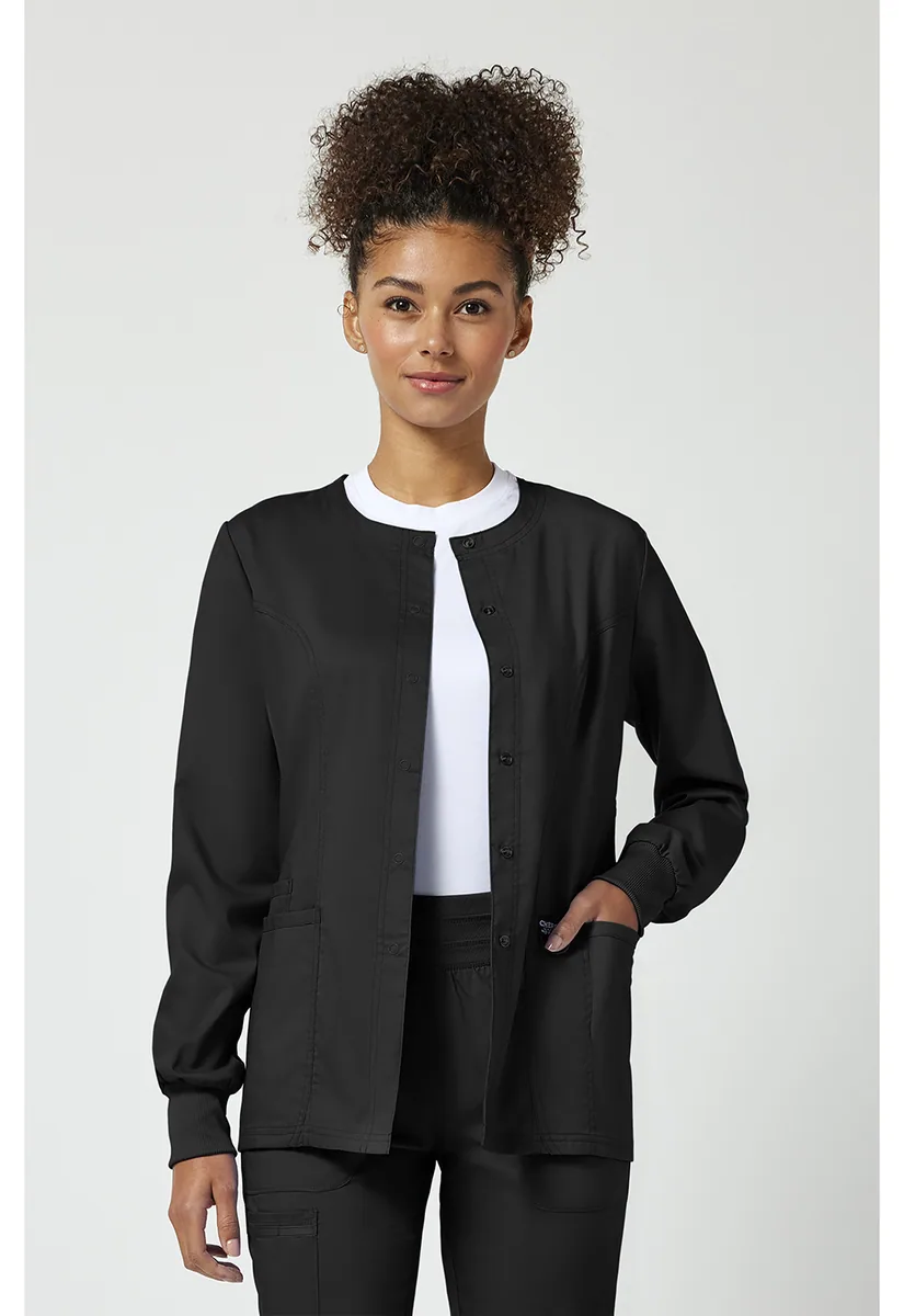 Cherokee Revolution Snap Front Jacket WW310 in Black